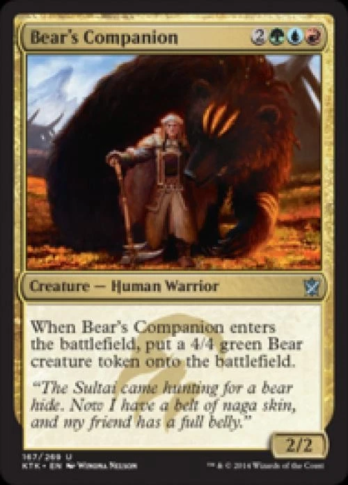 Bear's Companion -Foil Light Play MTG Khans of Tarkir - Image 1 of 1