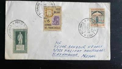 1962 Italy Cover to Nepal – Mixed Franking with Commemoratives Vatican - Image 1 of 2