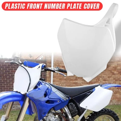 Placa de matrícula frontal branca compatível com YAMAHA YZ125 YZ250 06-14 YZ250F 450F 2006-2009 - Imagem 1 de 4