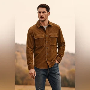 NWT Banana Republic Men’s Brown Corduroy Trucker Button Up Jacket Small - Picture 1 of 8