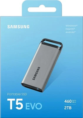 Samsung Portable SSD T5 EVO, grau, 2TB, USB-C 3.0 - Bild 1 von 2
