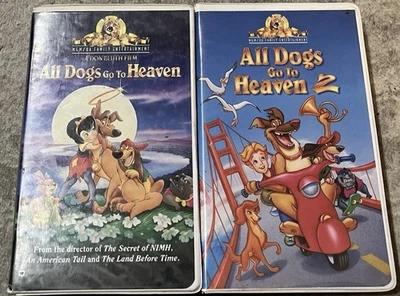 All Dogs Go to Heaven 1 & 2 (VHS, Clam Shell Family Entertainment) Set of 2 - Image 1 of 2