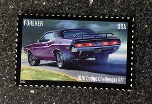 2022USA #5716 Forever Pony Cars - 1970 Dodge Challenger R/T - Single Stamp  Mint - Picture 1 of 1