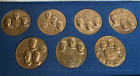 1970s APOLLO 11-17 Medallic Art Co lot de 7 médailles BRONZE par Menconi étui 63 mm