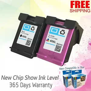 Cartucho de tinta 63XL para HP OfficeJet 3830 4650 5200 5220 5255 5264 ENVY 4512 4520 - Imagen 1 de 12