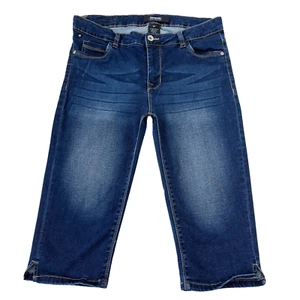 Lois Pants Womens 31 Jeans Blue Denim Capri Distressed Stretch Logo Ladies 32x16 - Picture 1 of 13