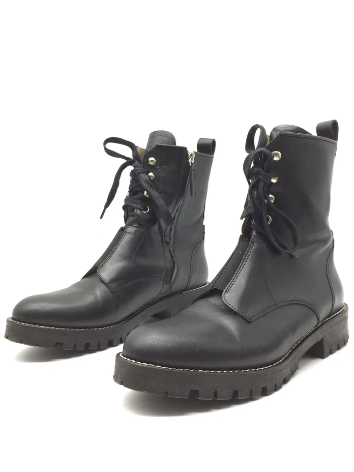 HUGO BOSS Botas De Cuero Negro Para Mujeres T.39 US.7 UK.5,5 - Imagen 1 de 4