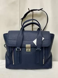 3.1 Phillip Lim Tote Bag Satchel 2WAY Shoulder Handbag Leather Navy Used - Picture 1 of 7