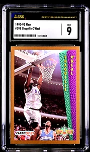 1992 1992-93 Fleer Slam Dunk #298 Shaquille O'Neal Shaq HOF Rookie RC CSG 9 Mint - Picture 1 of 3
