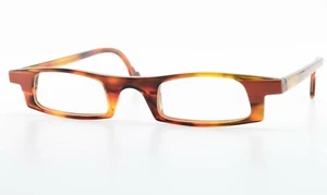 THEO BELGIUM Glasses Frame Reading Mod. Label 005 Square Designer Amber - Picture 1 of 10