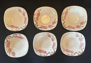 1950s METLOX Poppytrail California Peach Blossom 5.5” Fruit Bowl Set of 6 NOS - Picture 1 of 5