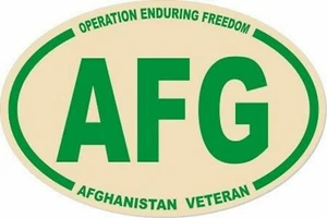 3 X 4.5 UNITED STATES MILITARY AFG AFGHANISTAN VET OVAL EURO STICKER - Picture 1 of 1