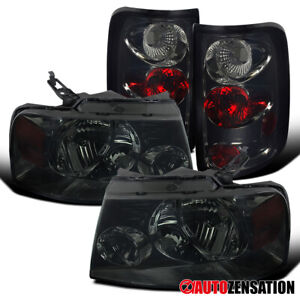 Fit 2004-2008 Ford F150 XL XLT Smoke Lens Headlights+Tail Lamps Pair Left+Right