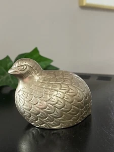 "Estatuilla de colección adornada de latón codorniz juego pájaro pisapapeles 3,5 x 2,75 x 2,5""" - Imagen 1 de 8