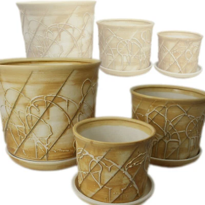 Blumentopf Topf Keramik Übertopf  Pflanztopf Blumengefäß Pflanzgefäß in 3-Größen - Bild 1 von 4