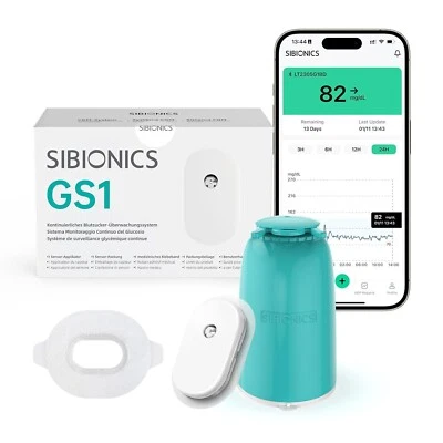 SIBIONICS GS1 CGM Misuratore Glicemia NO Puntura Dito Indolore Diabete Glucometr