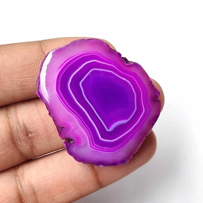 Natural Agate Slice Druzy Geode Cabochon Loose Purple Gemstone 75 Cts SD-313 - Image 1 of 4