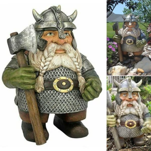 Viking Victor Norse Dwarf Gnome Statue Garden Yard Home Decor - Picture 1 of 6