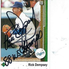 RICK DEMPSEY SIGNED 1989 UPPER DECK #713 - LOS ANGELES DODGERS