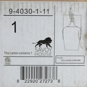 Savoy House Octave Single Wall Sconce in Chrome 9-4030-1-11, Sealed Box - Picture 1 of 2
