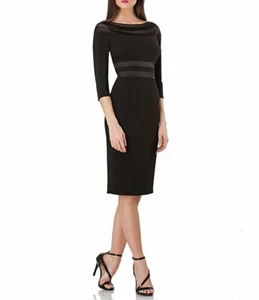 JS collections Illusion Neck Sheath Dress BLACK SZ 20W NEW - Picture 1 of 4