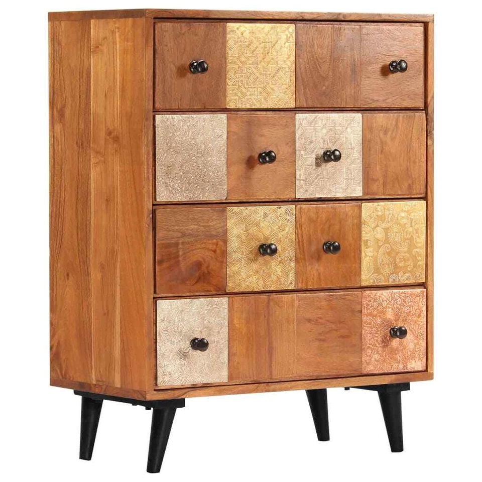 vidaXL Chest of Drawers 23.6"x11.8"x29.5" Solid Acacia Wood 247681