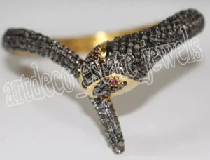 9.15ct Rose Cut Diamond 925 Sterling Silver Ruby Wedding Anniversary Bracelet - Picture 1 of 11