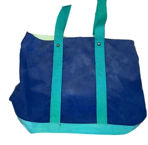 Vintage LL Bean STYLE Navy And Green Tote Medium Size - Bild 1 von 5