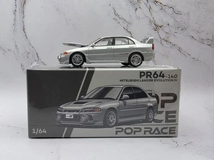 PR640140 POP RACE 1:64 MITSUBISHI LANCER EVOLUTION IV ACERO PLATA - Imagen 1 de 1