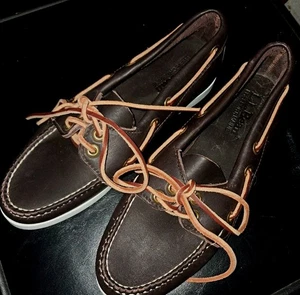 L.L. Bean Women's 6.5 Chocolate Brown Leather Boat Shoe Moccasin Slip On Loafer - Picture 1 of 8