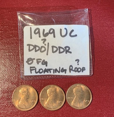 1969 Lincoln Pennies x3 *Possible Errors* - Image 1 of 4