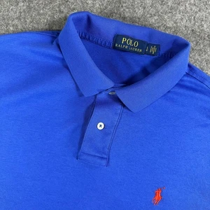 Polo Ralph Lauren Mens Blue Polo Shirt Classic Fit Soft Cotton Casual - Picture 1 of 8