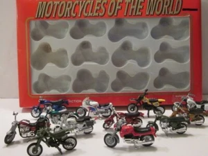 12 VARIETIES OF DIE CAST METAL MOTORCYCLES NEW IN BOX - Picture 1 of 8