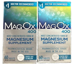 Mag-Ox 400 Most Concentrated Magnesium Supplement 60x2= 120 tablets Exp. 03/26+ - Picture 1 of 2