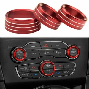 Center Console Switch Knobs Cover For Dodge Challenger Alloy AC Knob Button Trim - Bild 1 von 12