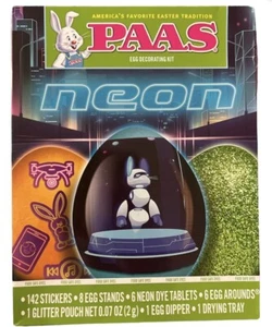 Paas - Neon - Osterei Deko Set - 142 Aufkleber 8 Eierständer 6 Neon Farbe T - Bild 1 von 2