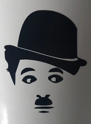 CHARLIE CHAPLIN FACE VINYL DECAL - FAMOUS COMEDY MOVIE FILM STAR SILHOUETTES  - Image 1 of 2