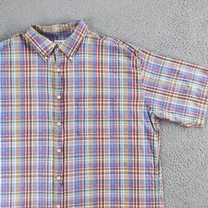 J.Crew Shirt Mens Tall XLT Oarsman Plaid Relaxed Fit Short Sleeve Button Down - Picture 1 of 16