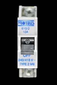 PROTEUS 10 AMP TYPE 2 M6 MCB CIRCUIT BREAKER 610/2 - Picture 1 of 6