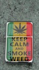  briquet essence rechargeable " Keep calm and smoke weed  " 