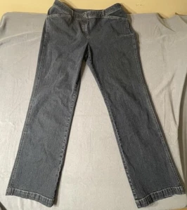 Skyline Pant by City DKNY Womens Straight Leg Trouser Blue Jeans Size 14 - Picture 1 of 8