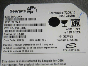320 GB Seagate ST3320820AS / 9BJ13G-065 / 3.AAD / WU - disque dur / Festplatte - Bild 1 von 1