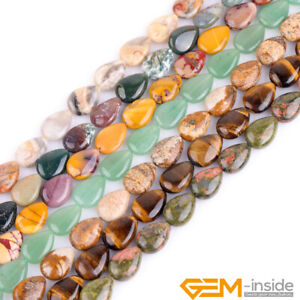 Wholesale Natural Assorted Stones Teardrop Beads For Jewelry Making 15" 13x18mm