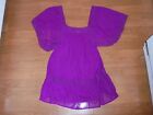 TOBI stylish purple lined semi sheer blouse with crochet trim size XS