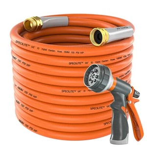 Garden Water Hose 75 ft x 5/8 in Heavy Duty, Flexible and Lightweight, Orange - Picture 1 of 7