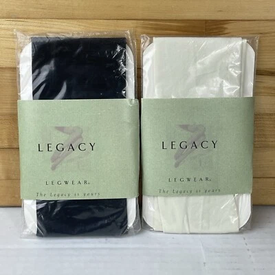 2 LEGACY LEGWEAR 1 PAR Por ESSENTIAL PANTALÓN CALCETINES MARFIL, NEGRO MISSY TALLA ÚNICA Foto 1 de 4