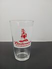 Vintage Budweiser Clydesdale Horse Beer Glass / Clear with White and Red / 5¾"