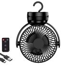 Portable Rechargeable Clip on Fan with Remote Camping Fan 8000mAh for Travel