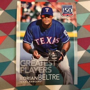 #65 Adrian Beltre Rangers 5x7 Silver 06/49 made 2019 Topps 150 Years Greatest - Picture 1 of 2