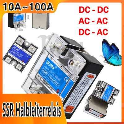 Halbleiterrelais 10A -100A DC-AC DC-DC 3-32VDC / 5-200VDC SSR-Solid-State-Relais - Bild 1 von 4